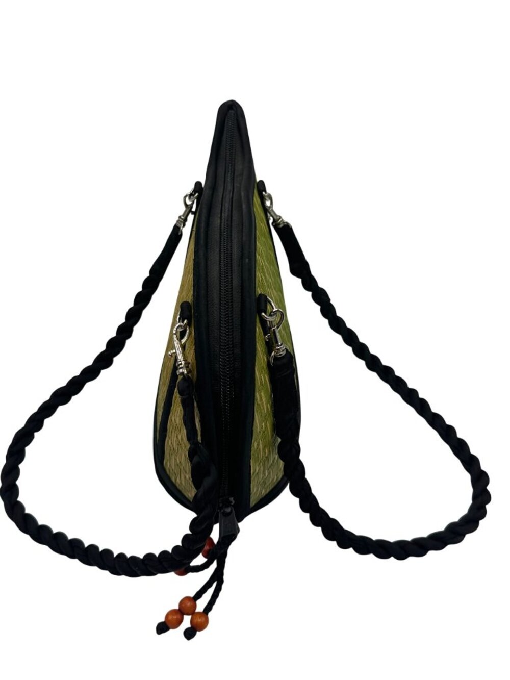 Baskets of Cambodia Kiri Wave Shoulder Bag Purse Medium Green Woven 2032 - Picture 15 of 15
